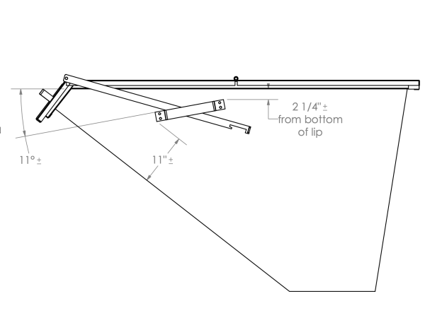 Custom lid prop bar for hopper